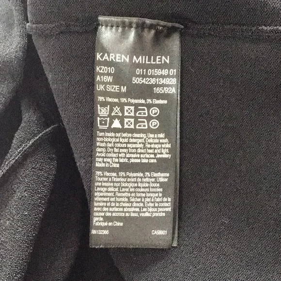 Karen Millen Black V-neck Short Sleeve Ruffled Hem Mini Dress, size M - Picture 10 of 12